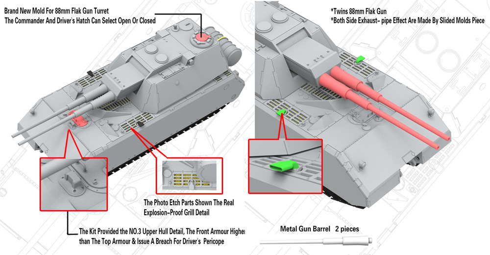 ドイツ 8号 超重対空戦車 マウス プラモデル (ヴェスピッドモデル 1/72 ミリタリー No.VS720005) 商品画像_2