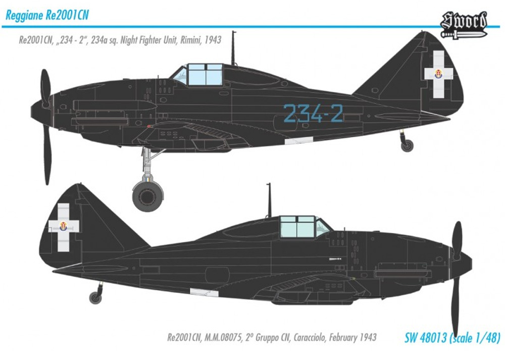 レジアーネ Re2001CN 夜間戦闘機 プラモデル (ソード 1/48 エアクラフト プラモデル No.SW48013) 商品画像_2