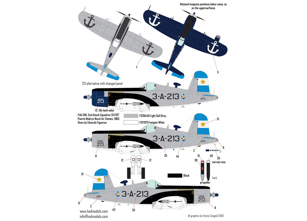 F4U-5N/NL コルセア アルゼンチン海軍 デカール (HAD MODELS 1/72 デカール No.72229) 商品画像_4