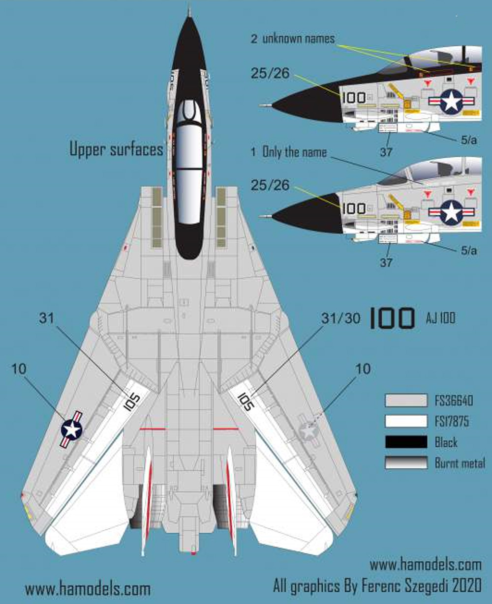 F-14A トムキャット VF-41 ブラックエイセス USS ニミッツ (タミヤ用) デカール (HAD MODELS 1/48 デカール No.48217) 商品画像_3