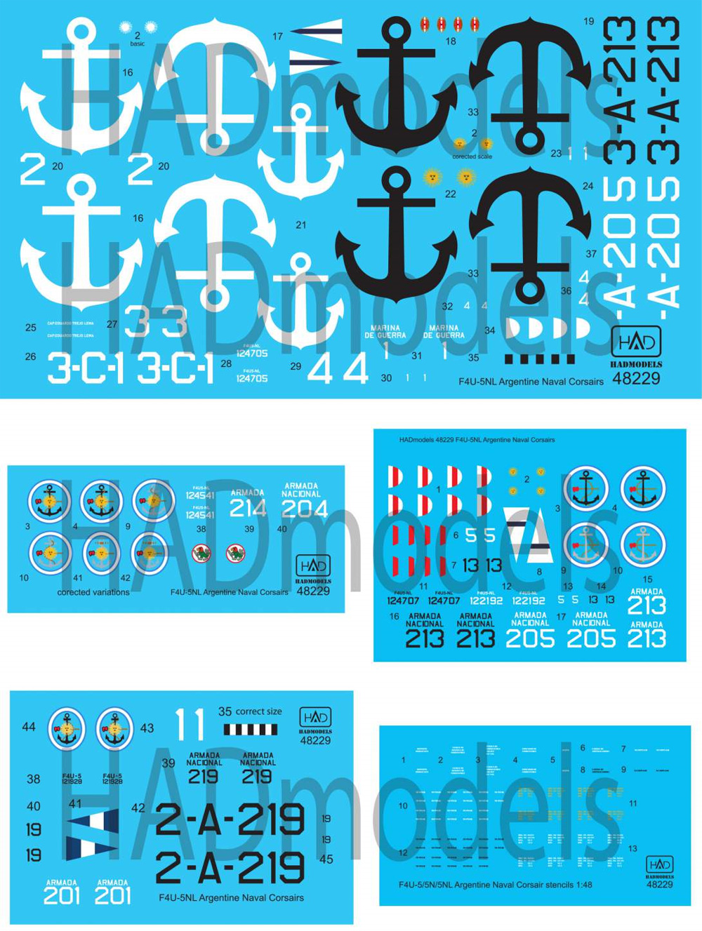 F4U-5N/NL コルセア アルゼンチン海軍 デカール (HAD MODELS 1/48 デカール No.48229) 商品画像_2