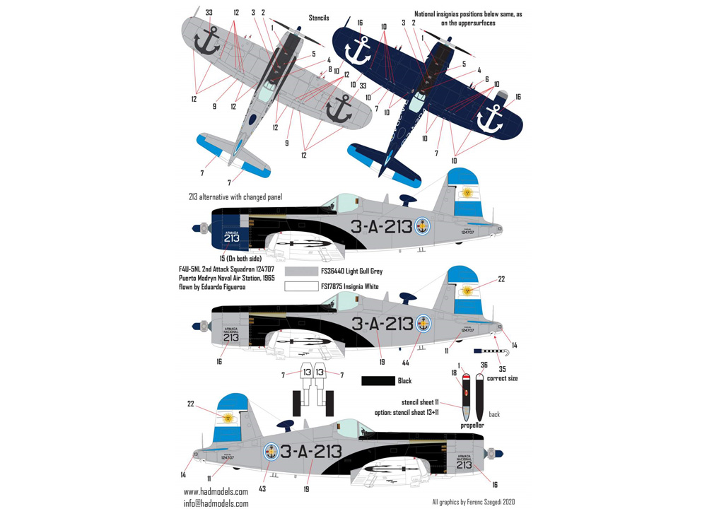 F4U-5N/NL コルセア アルゼンチン海軍 デカール (HAD MODELS 1/48 デカール No.48229) 商品画像_4