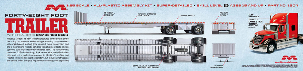 48フィート フラットベッド トレーラー プラモデル (メビウス メビウス プラスチックモデル組立キット No.1304) 商品画像_1