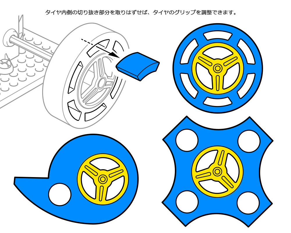 おもしろスポンジタイヤセット タイヤ (タミヤ 楽しい工作シリーズ No.70241) 商品画像_3