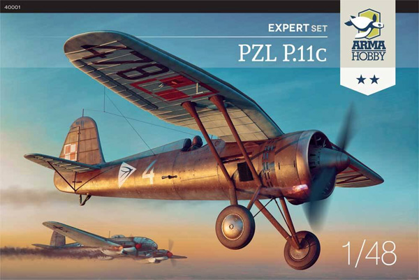 PZL P.11c エキスパートセット プラモデル (アルマホビー 1/48 エアクラフト プラモデル No.ADL40001) 商品画像
