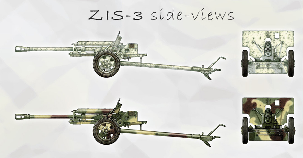 ZIS-2/ZIS-3 対戦車砲 w/リンバー & クルー (プラモデル)