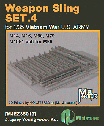 ウェポンスリングセット 4 ベトナム戦争 アメリカ陸軍 小火器用 プラモデル (MJ ミニチュア 3Dプリンタ キット No.MJEZ35013) 商品画像