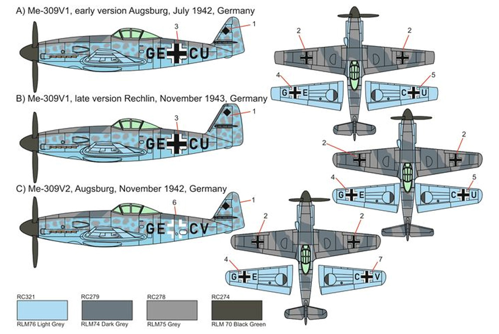 メッサーシュミット Me309V1/V2 プラモデル (ブレンガン 1/144 Plastic kits (プラスチックキット) No.BRP144015) 商品画像_2