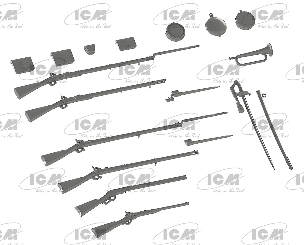 アメリカ 南北戦争 武器 & 装備セット プラモデル (ICM 1/35 ミリタリービークル・フィギュア No.35022) 商品画像_2