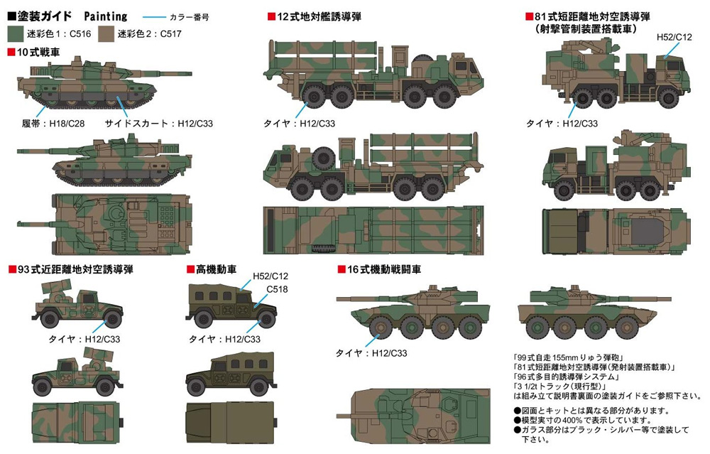 陸上自衛隊 車両セット 1 プラモデル (ピットロード 1/700 AFV プラモデル No.MI001) 商品画像_1