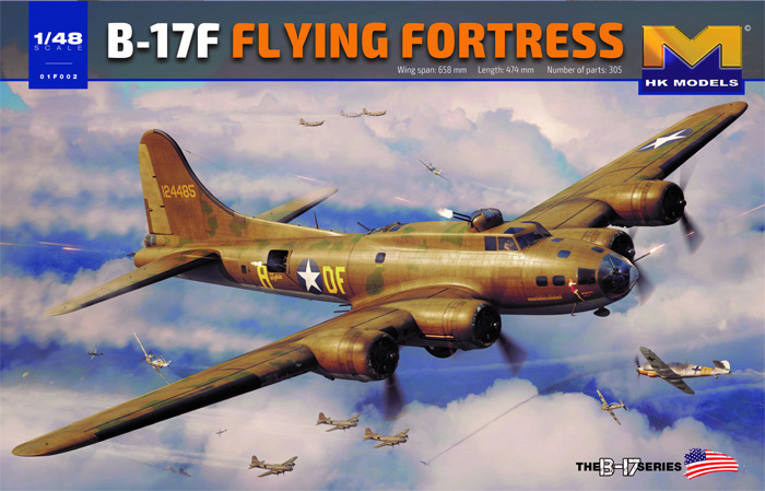 B-17F フライングフォートレス プラモデル (HKモデル 1/48 エアクラフト No.01F002) 商品画像