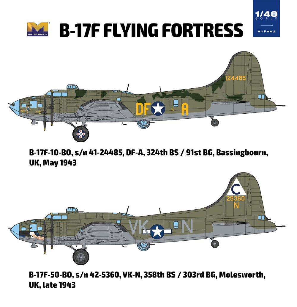 B-17F フライングフォートレス プラモデル (HKモデル 1/48 エアクラフト No.01F002) 商品画像_1