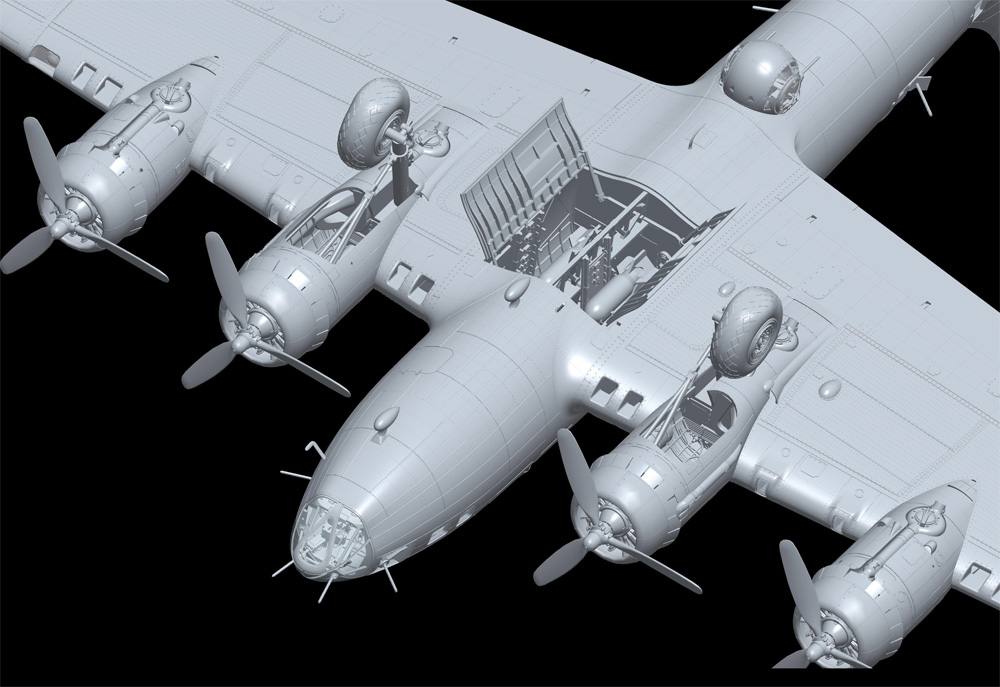 B-17F フライングフォートレス プラモデル (HKモデル 1/48 エアクラフト No.01F002) 商品画像_3