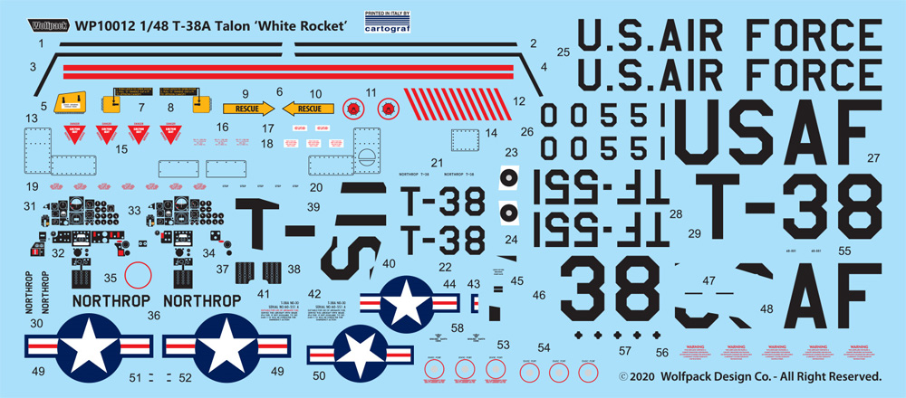 T-38A タロン ホワイトロケット プラモデル (ウルフパック ウルフパックデザイン キット シリーズ No.WP10012) 商品画像_1