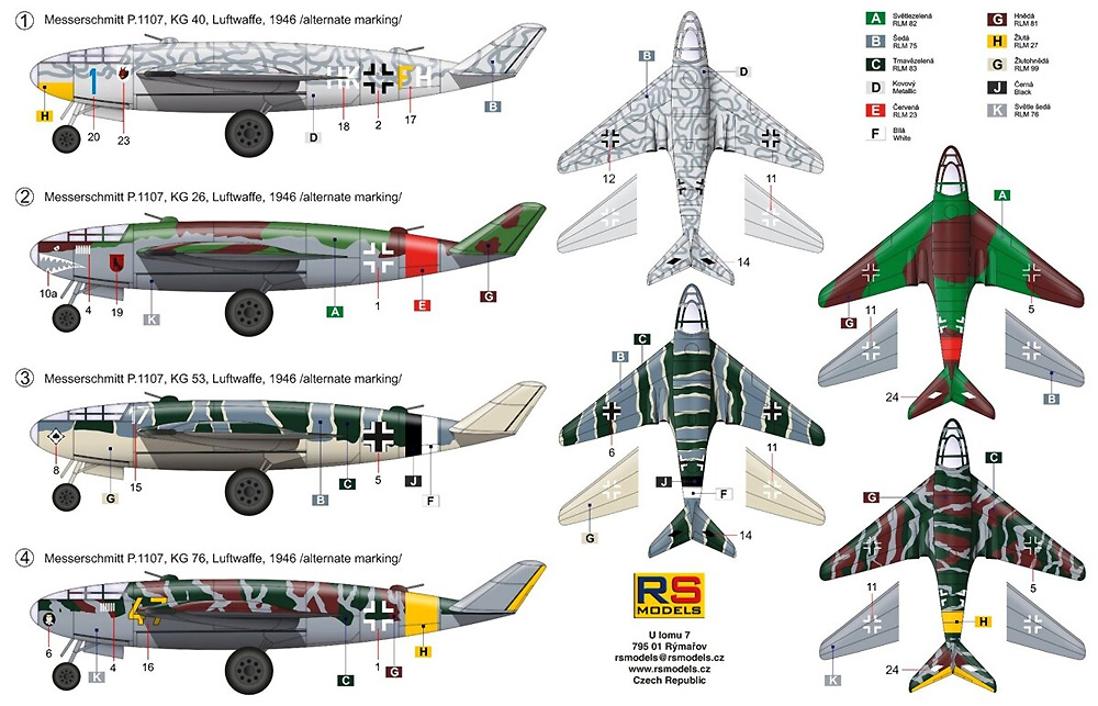 メッサーシュミット P.1107 長距離ジェット爆撃機 KG40 1946 プラモデル (RSモデル 1/72 エアクラフト プラモデル No.92259) 商品画像_1