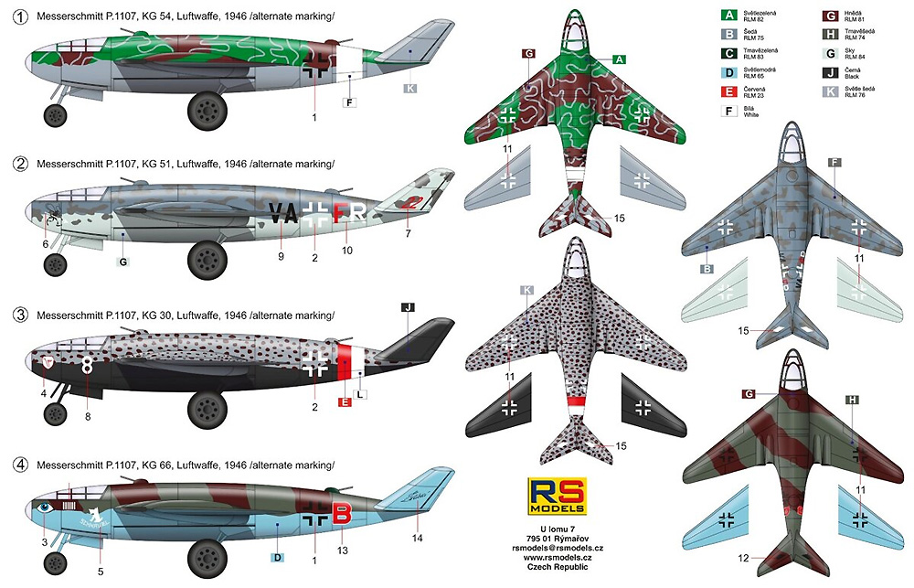 メッサーシュミット P.1107 長距離ジェット爆撃機 KG54 1946 プラモデル (RSモデル 1/72 エアクラフト プラモデル No.92261) 商品画像_1