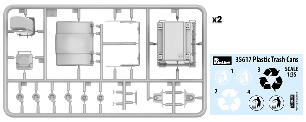 プラスチック製 ゴミ箱セット プラモデル (ミニアート 1/35 ビルディング＆アクセサリー シリーズ No.35617) 商品画像_1