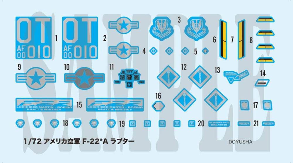 アメリカ空軍 F-22A ラプター プラモデル (童友社 1/72 飛行機 No.72-F22A) 商品画像_2