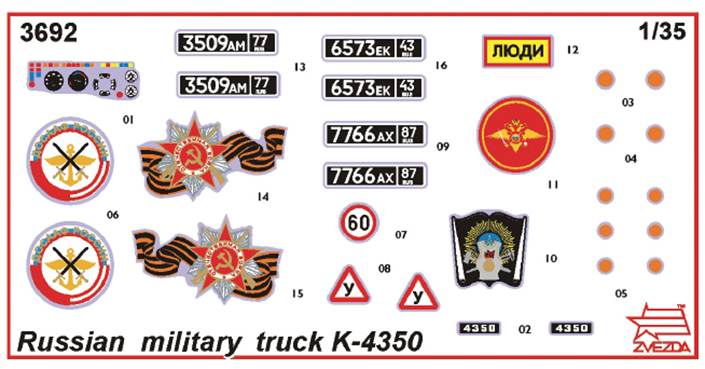 ロシア 軍用トラック K-4350 プラモデル (ズベズダ 1/35 ミリタリー No.3692) 商品画像_1