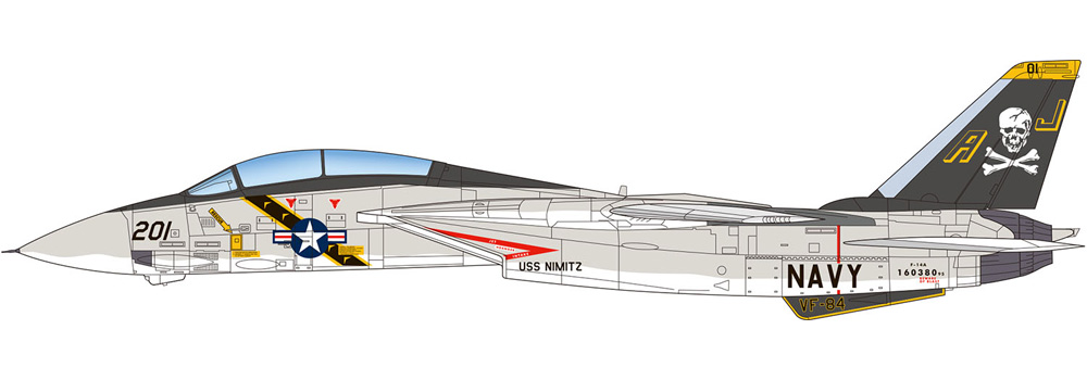 アメリカ海軍 F-14A トムキャット ジョリーロジャース 70's VF-1,VF-2,VF-84 プラモデル (プラッツ プラッツ×イタレリ 航空機シリーズ No.TPA-001) 商品画像_2