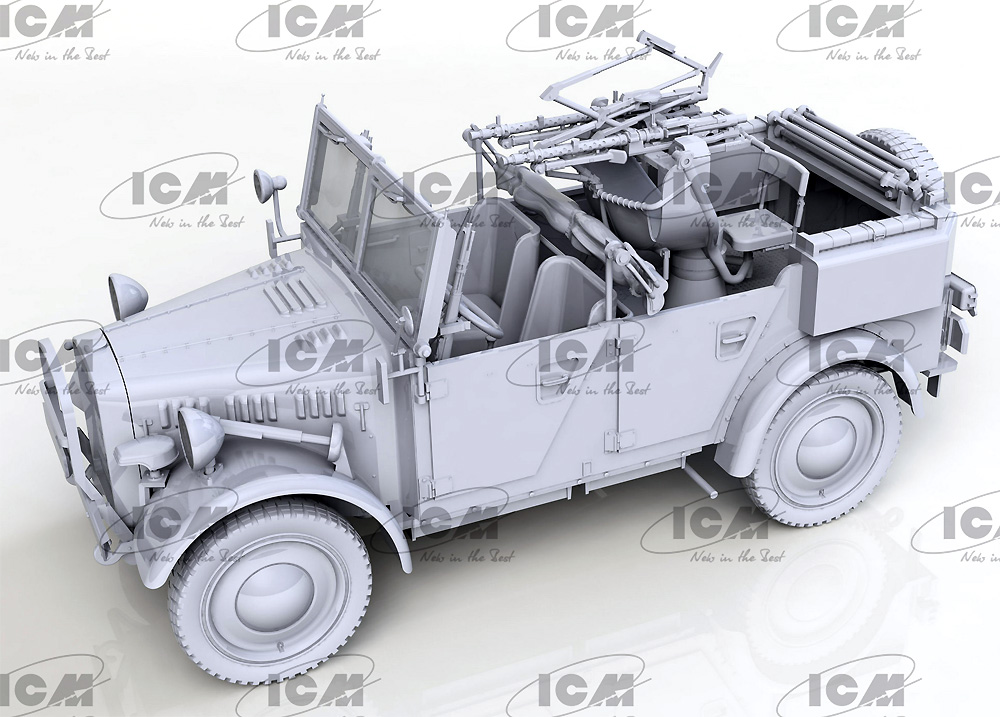 ドイツ le.gl.Einheitz-Pkw Kfz.4 軽対空車両 プラモデル (ICM 1/35 ミリタリービークル・フィギュア No.35584) 商品画像_3