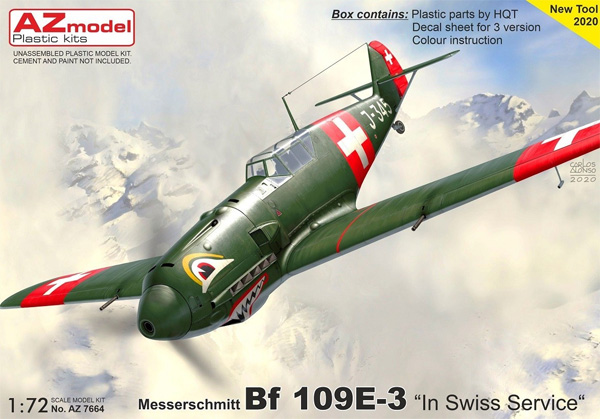 メッサーシュミット Bf109E-3 スイス仕様 プラモデル (AZ model 1/72 エアクラフト プラモデル No.AZ7664) 商品画像