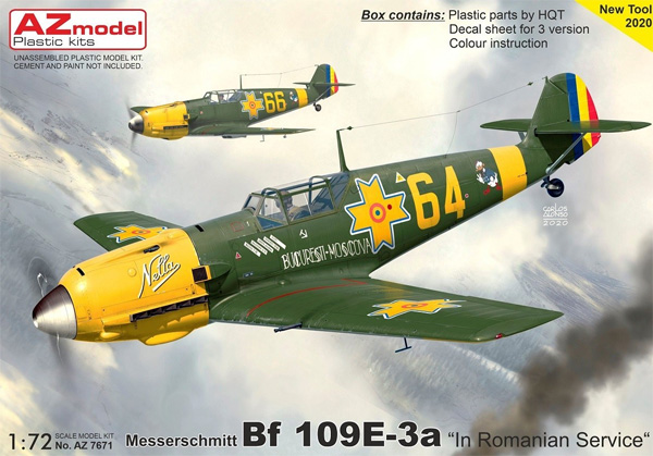 メッサーシュミット Bf109E-3a ルーマニア仕様 プラモデル (AZ model 1/72 エアクラフト プラモデル No.AZ7671) 商品画像