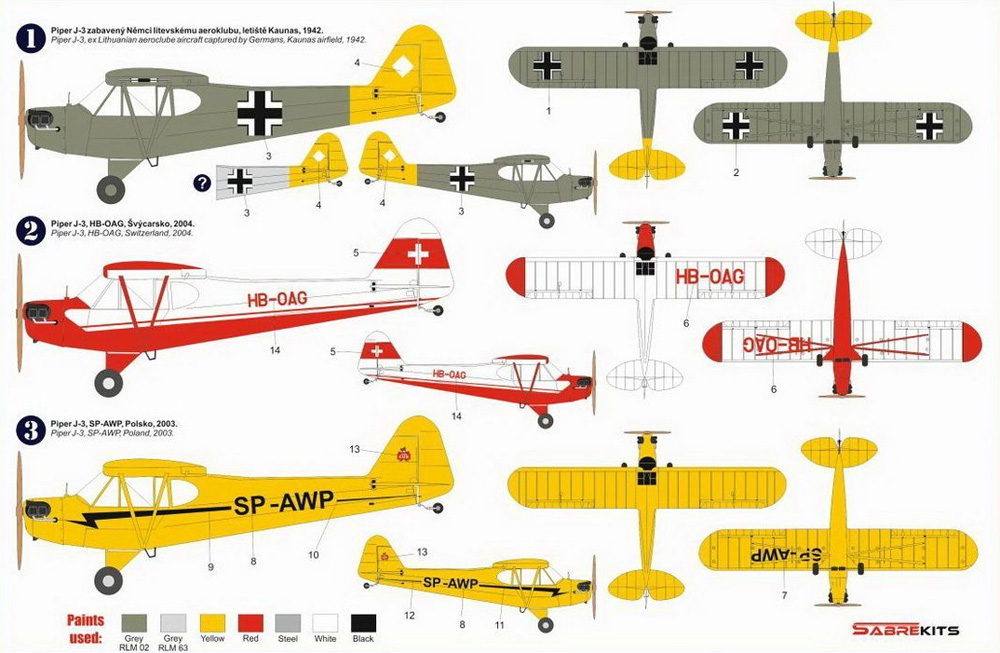 パイパー J-3 カブ ヨーロッパ上空 プラモデル (セイバーキッツ 1/48 プラスチックモデル No.SBK4003) 商品画像_1