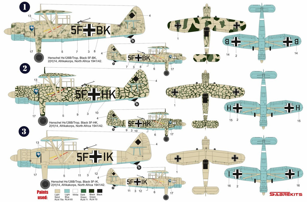 ハインケル Hs126B アフリカ上空 プラモデル (セイバーキッツ 1/72 プラスチックモデル No.SBK7012) 商品画像_1