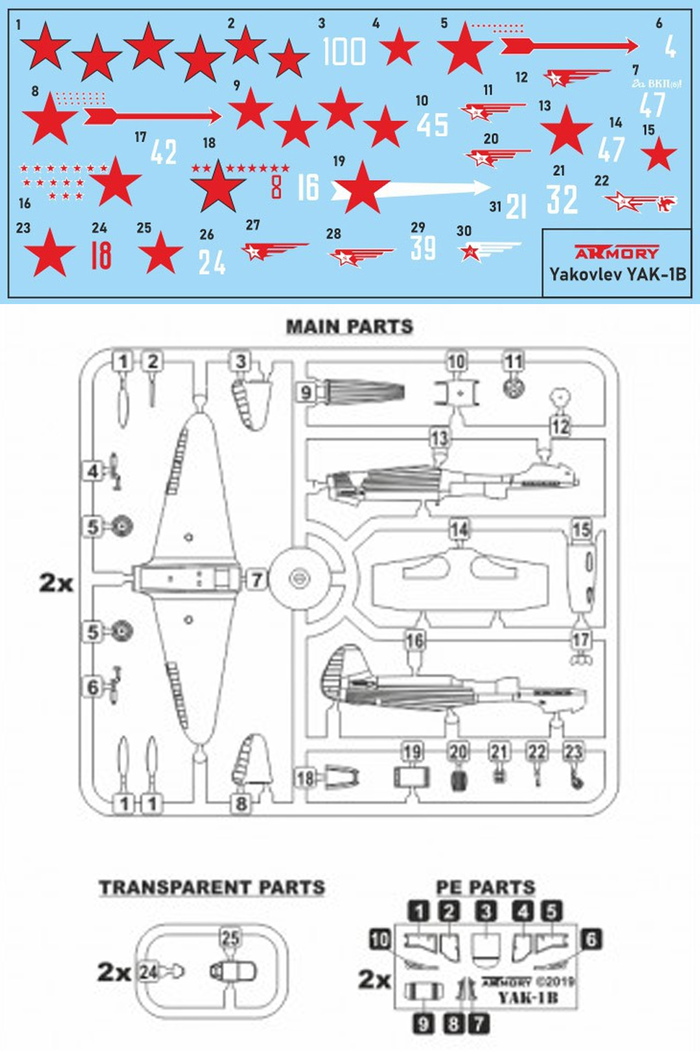 ヤコヴレフ Yak-1b 緑・黒迷彩 プラモデル (ARMORY 1/144 エアクラフト No.AR14310) 商品画像_1