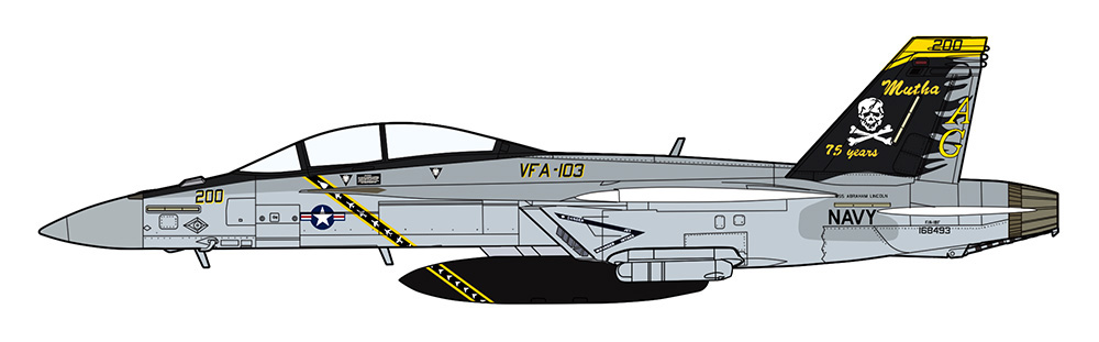 F/A-18F スーパーホーネット VFA-103 ジョリー ロジャース 75周年記念 プラモデル (ハセガワ 1/72 飛行機 限定生産 No.02380) 商品画像_2