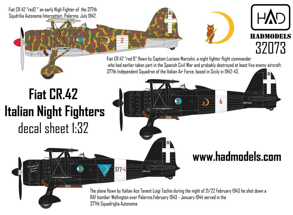 フィアット CR.42 イタリア 夜間戦闘機 デカール デカール (HAD MODELS 1/48 デカール No.48238) 商品画像_4