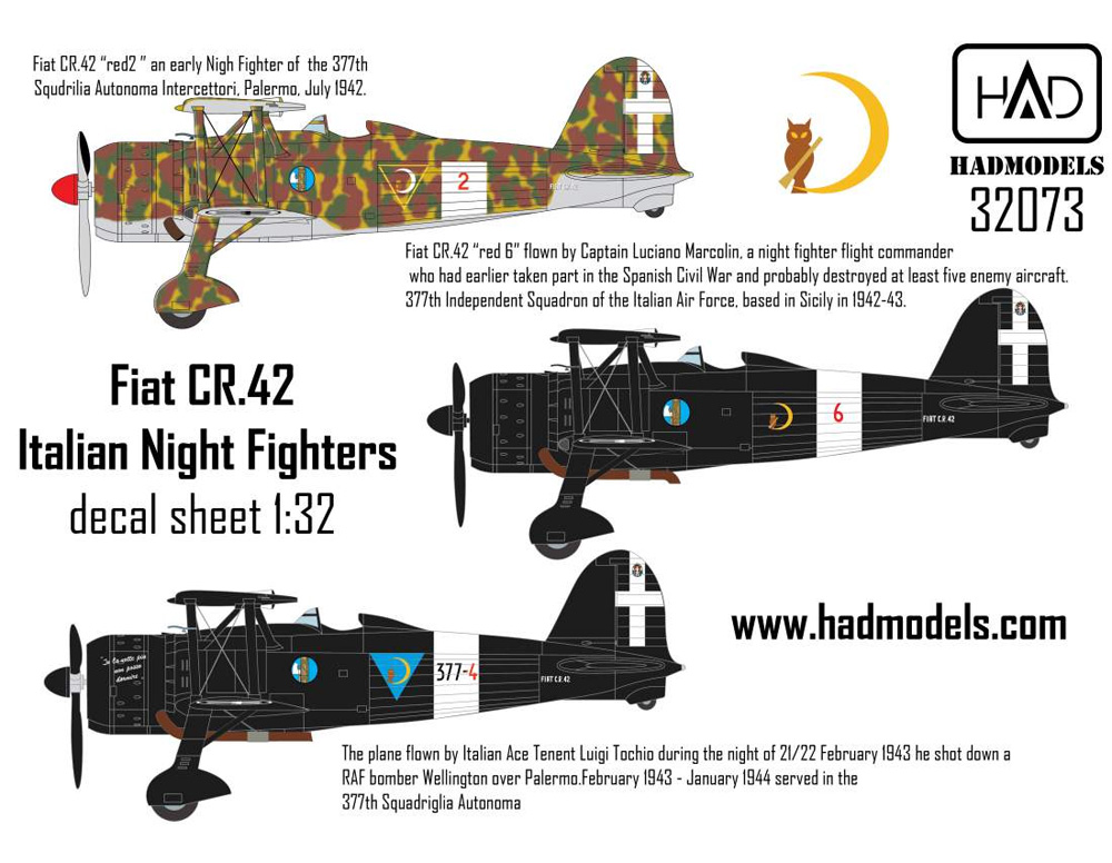 フィアット CR.42 イタリア 夜間戦闘機 デカール デカール (HAD MODELS 1/32 デカール No.32073) 商品画像_4