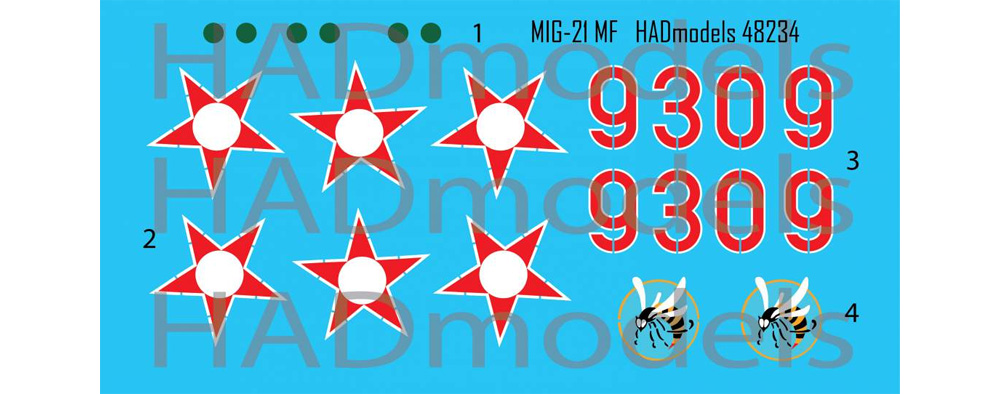 MiG-21MF ハンガリー空軍 #9309 デカール デカール (HAD MODELS 1/48 デカール No.48234) 商品画像_1