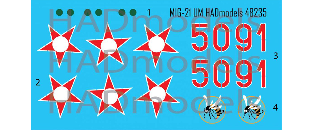 MiG-21UM ハンガリー空軍 #5091 デカール デカール (HAD MODELS 1/48 デカール No.48235) 商品画像_1