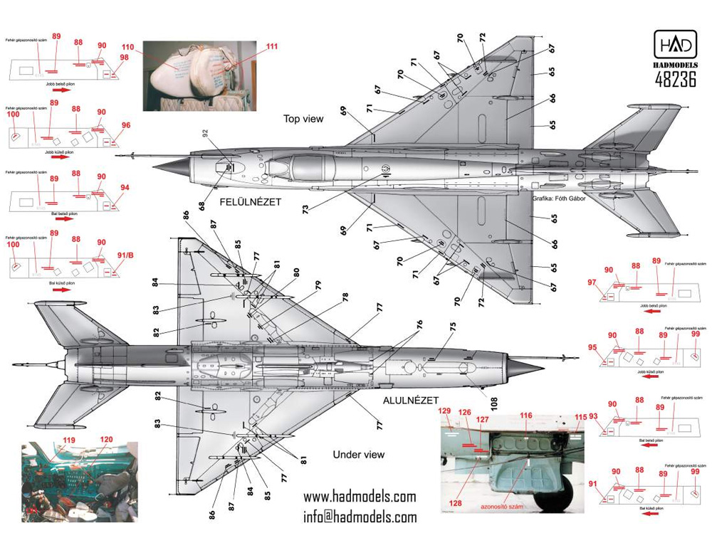 MiG-21MF/Bis データーステンシル デカール デカール (HAD MODELS 1/48 デカール No.48236) 商品画像_3