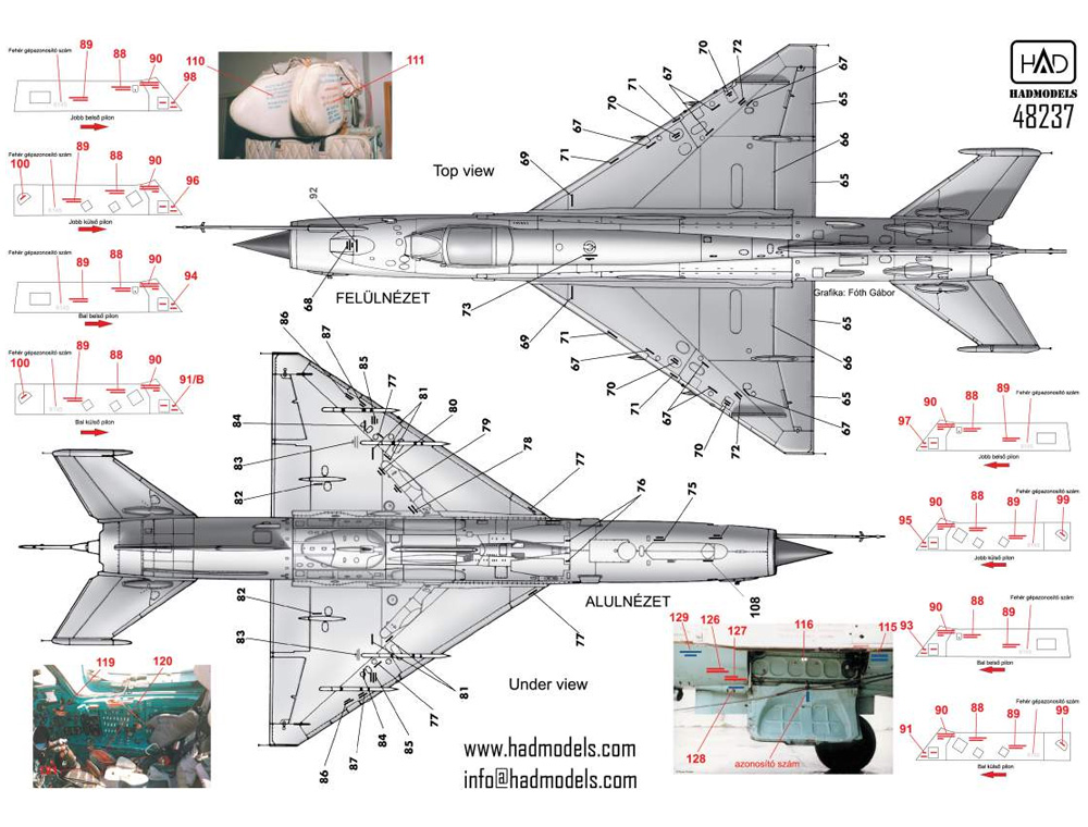 MiG-21MF/Bis データーステンシル デカール デカール (HAD MODELS 1/48 デカール No.48237) 商品画像_3