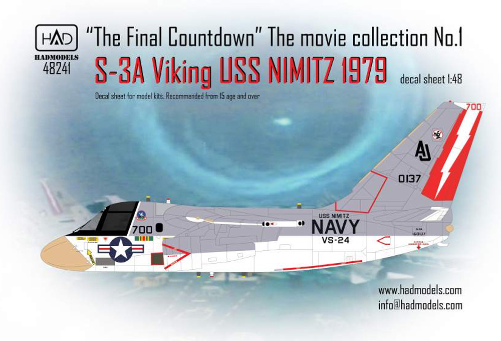S-3A ヴァイキング USS ニミッツ 1979年 デカール (ファイナル・カウントダウン) デカール (HAD MODELS 1/48 デカール No.48241) 商品画像_2