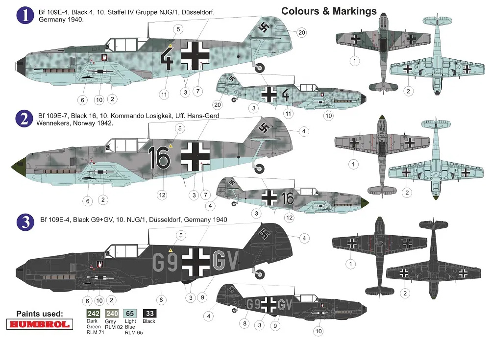 メッサーシュミット Bf109E-4/7N 夜間戦闘機 プラモデル (AZ model 1/72 エアクラフト プラモデル No.AZ7666) 商品画像_1