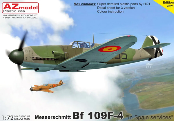 メッサーシュミット Bf109F-4 スペイン プラモデル (AZ model 1/72 エアクラフト プラモデル No.AZ7686) 商品画像