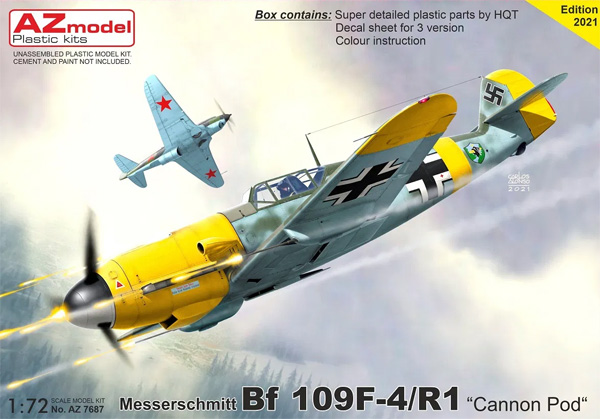 メッサーシュミット Bf109F-4/R1 カノンポッド プラモデル (AZ model 1/72 エアクラフト プラモデル No.AZ7687) 商品画像