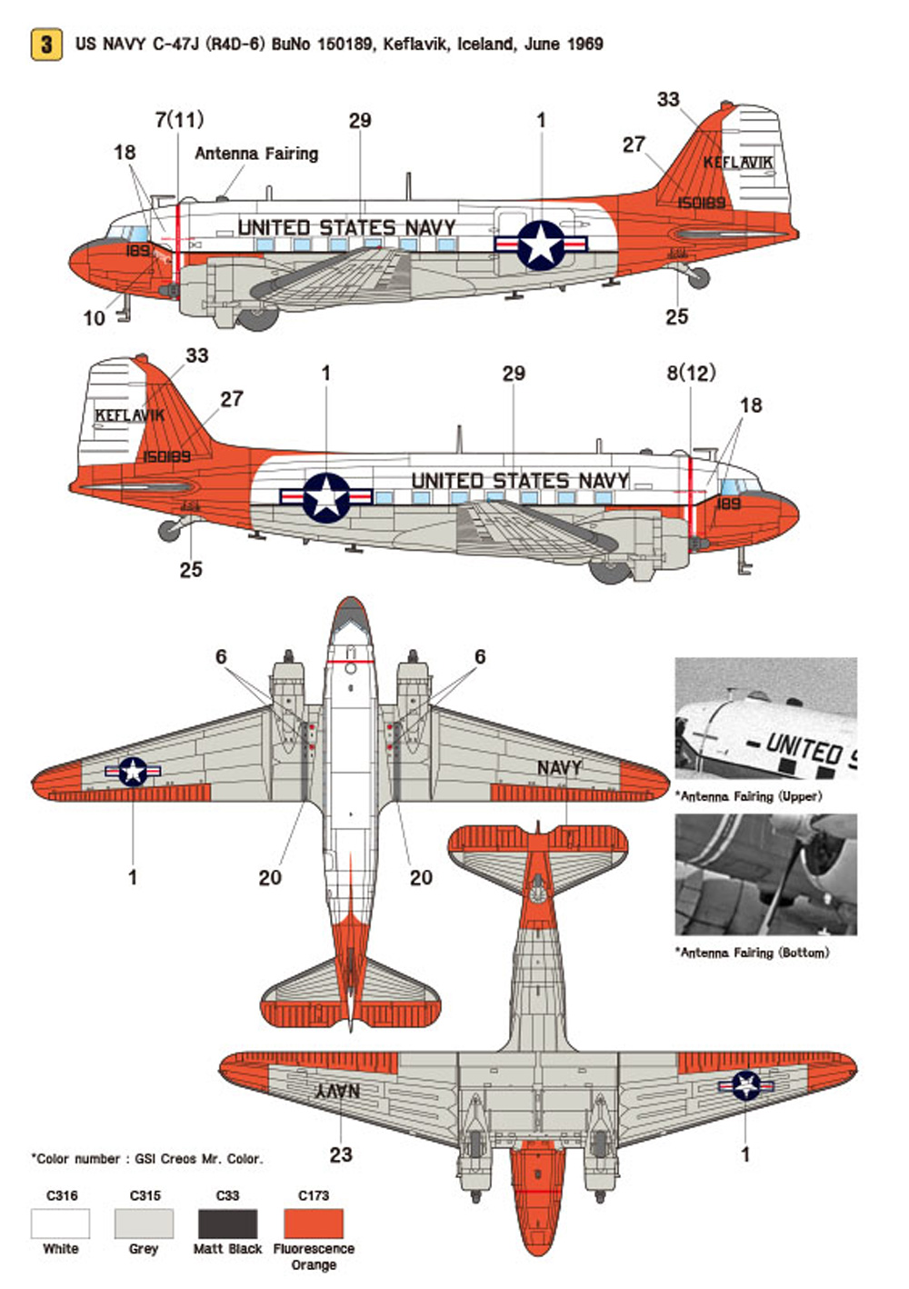 C-47 スカイトレイン Part.1 アメリカ海軍 R4D-6 Fleets デカール デカール (ウルフパック 1/48 デカール (WD) No.WD48022) 商品画像_4