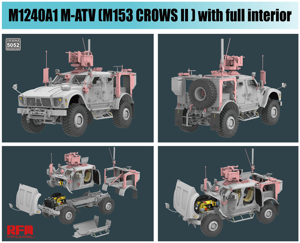 M1240A1 M-ATV w/M153 CROWS 2 & フルインテリア プラモデル (ライ フィールド モデル 1/35 Military Miniature Series No.5052) 商品画像_2