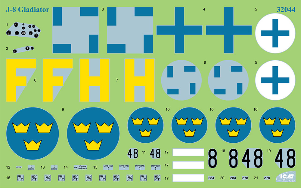 J-8 グラジエーター WW2 スウェーデン 戦闘機 プラモデル (ICM 1/32 エアクラフト No.32044) 商品画像_1