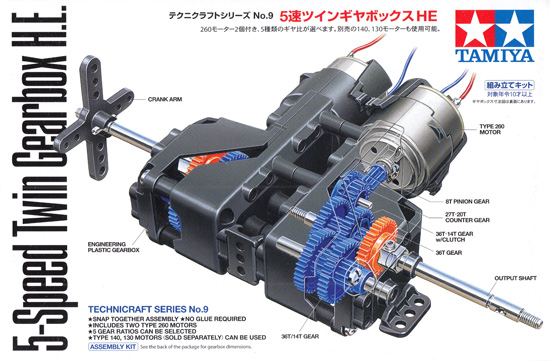5速ツインギヤボックス HE ギヤボックス (タミヤ テクニクラフトシリーズ No.72009) 商品画像