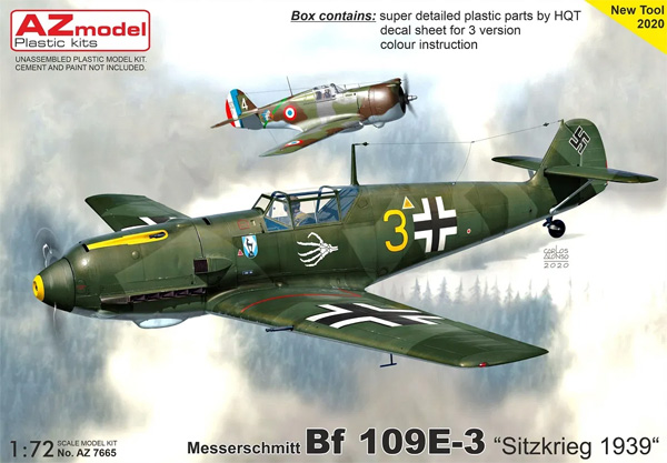 メッサーシュミット Bf109E-3 まやかし戦争 1939年 プラモデル (AZ model 1/72 エアクラフト プラモデル No.AZ7665) 商品画像