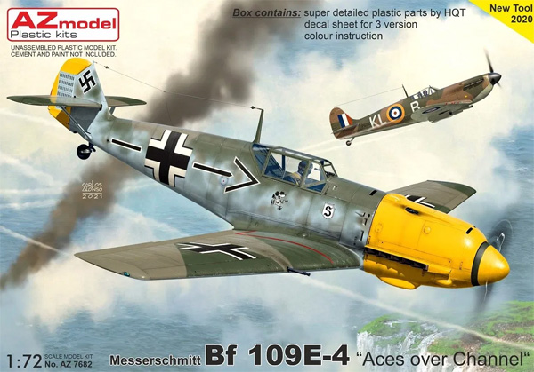 メッサーシュミット Bf109E-4 イギリス海峡上空エース プラモデル (AZ model 1/72 エアクラフト プラモデル No.AZ7682) 商品画像
