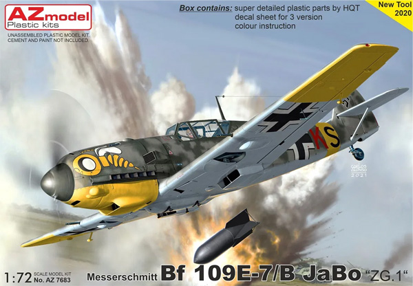 メッサーシュミット Bf109E-7/B ヤーボ ZG.1 プラモデル (AZ model 1/72 エアクラフト プラモデル No.AZ7683) 商品画像