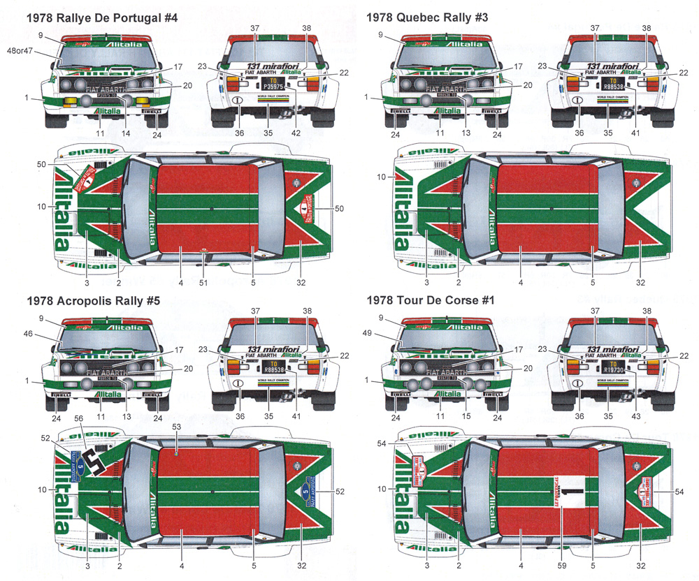 フィアット 131 アバルト ラリー 1978 アリタリア デカール (スタジオ27 ラリーカー オリジナルデカール No.DC1239) 商品画像_2