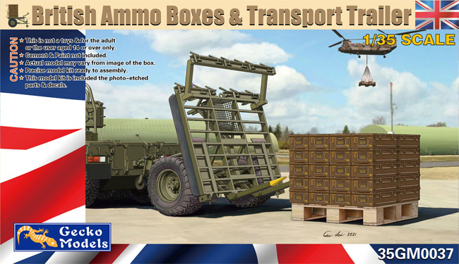 イギリス軍 弾薬箱 w/トランスポート トレーラー プラモデル (ゲッコーモデル 1/35 ミリタリー No.35GM0037) 商品画像